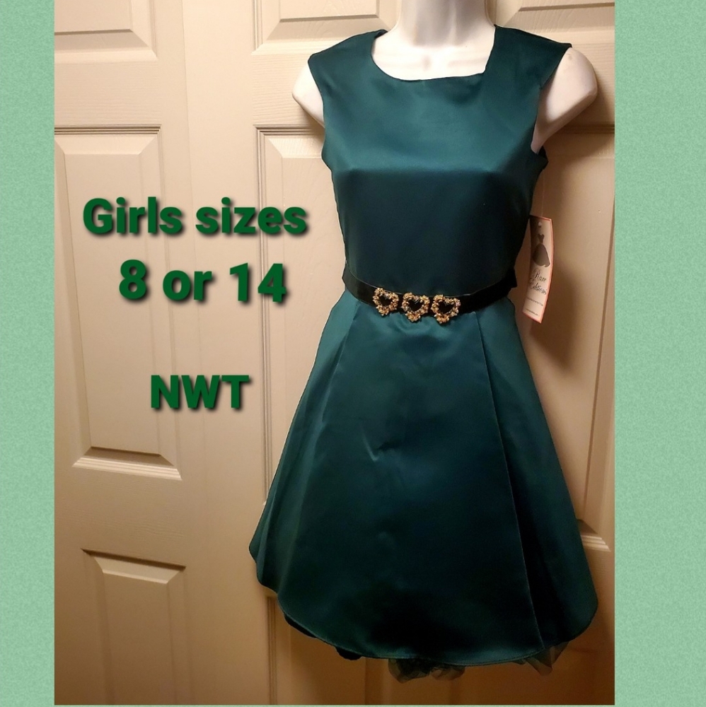 Beautiful girls green dress